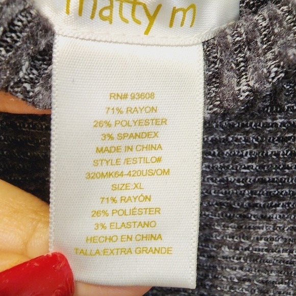 Matty m  Relaxed Fit women's gray sweater size XL - Picture 9 of 9